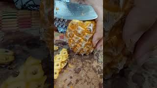 Peeling pineapple skin homegarden fruit maltafood citrusfruit food maltacountry [upl. by Sidran]