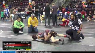 12U 74 Kaleb Grauer Brush Vs Jaylen Burge Chatfield Jr Wrestling [upl. by Assilana]