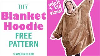 How to Make a Hoodie Blanket  Free Pattern [upl. by Girhiny]