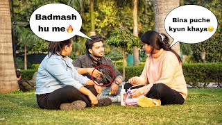 Badmash Eating Stranger Girls Food🔥 Epic Reactions😝 Zia Kamal [upl. by Anaz]