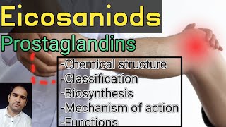 Eicosanoids Prostaglandins StructureClassificationBiosynthesisMechanism of action amp Functions [upl. by Pudendas]