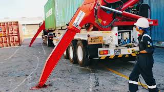 Prime Mover  quotSide Loaderquot Trailer 🇧🇳  How to load 2x20fit Containers [upl. by Lirva]