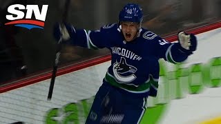 Elias Pettersson Rips Puck Past Mike Smith For First NHL Goal [upl. by Priscilla313]