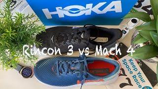 Hoka Rincon 3 vs Hoka Mach 4  Daily Trainer Running Shoe Comparison [upl. by Aicissej]