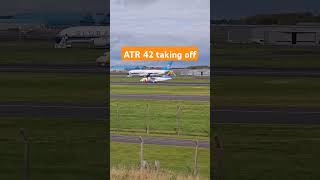 ATR 42 taking off from Prestwick on its way to be delivered to Columbia planespotting aviation [upl. by Westberg]