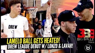 LaMelo Ball HEATS UP amp GOES OFF at The Drew League vs Pros w LONZO amp LaVar WATCHING [upl. by Llenyar]