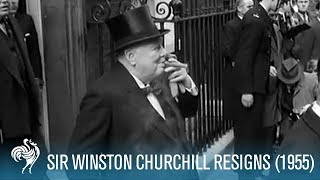 Sir Winston Churchill Resigns 1955  British Pathé [upl. by Alled]