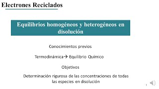 Introducción a los equilibrios homogéneos Curso Universitario 1 de XXX [upl. by Ainoek125]