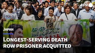 Japanese court acquits longestserving death row prisoner  AFP [upl. by Niledam]