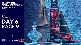 EPIC RACING🔥 Louis Vuitton 37th Americas Cup Race 9  Emirates Team New Zealand vs INEOS Britannia [upl. by Valorie]