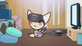 Aggretsuko Fandub  Fenneko Tries VR w Crimson Shadow VA [upl. by Mudenihc]