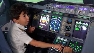 6YearOld Genius Kid Becomes Etihad Airways Pilot for a Day [upl. by Aeduj]