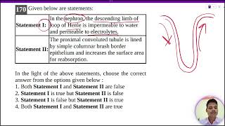 In the nephron the descending limb o floop of Henle is impermeable to water and permeable to [upl. by Ordisy]