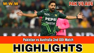 Pakistan Vs Australia 2nd ODI Match Highlights 2024  Pak vs Aus 2nd Odi Highlights  pak vs aus [upl. by Bicknell]