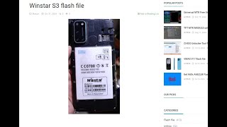 Winstar S3 flash file [upl. by Nnairam]