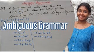 Lecture79 Ambiguity in Context Free Grammar in ToC or FLAT  By Dr N Sameera  In Telugu [upl. by Amliv]