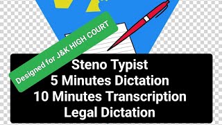 STENOTYPIST MOCK TEST  JampK HIGH COURT  60 WPM  LEGAL DICTATIONS [upl. by Cully564]