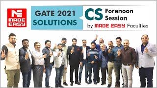 GATE 2021  Computer Science  LIVE Exam Solutions  Forenoon Session  By MADE EASY Faculty Team [upl. by Kcirneh482]