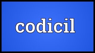 Codicil Meaning [upl. by Idnyc]