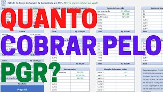 Planilha Cálculo Preço PGR SST  Quanto Cobrar para elaborar PGR [upl. by Naomi]