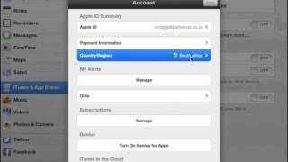 2013 iPad  Changing App Store Country Settings [upl. by Uhej]