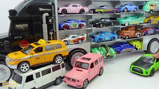 Mini cars are loaded onto luxury transport vehicles ambulances buses cartoon cars supercars [upl. by Lletnahs]