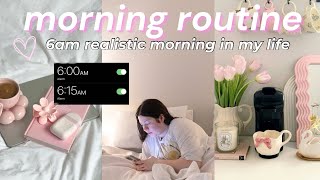 6AM SUMMER MORNING ROUTINE 2024  realistic routine skincare healthy habits [upl. by Ellehcar960]