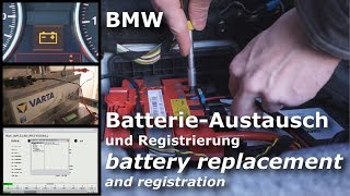 BMW AGM Batterie Austausch Wechseln und Registrierung Anlernen Anleitung Tutorial  E93 E92 E91 E90 [upl. by Kinzer520]