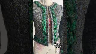 Italian wool tweed sew fashion sewingprojects sewing beading [upl. by Anialad]