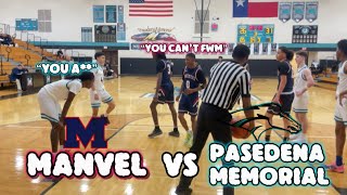 Manvel vs Pasadena Memorial 🏀‼️ THINGS GOT HOT PG Byron Green goes off [upl. by Ecirtaeb]