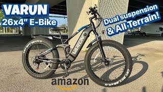 Varun 26quot Fat Tire Electric Bike  Rugged Long Range Full Suspension And For All Terrain [upl. by Irod]