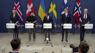 Interpreted to English NordicUkrainian summit on security and defence  Press conference [upl. by Aonian]