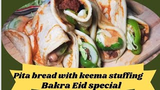 Homemade pita bread recipe with keema stuffingpita bread recipeminced fillingBakra Eid special [upl. by Terrill]