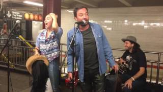 Miley Cyrus and Jimmy Fallon Surprise NYC Subway Performance 061317 [upl. by Runkle]