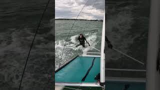 TEABAGGING AROUND AMARK w Sammy Dalton  Mannering Park Australia Oct 24 sailing hobiecat [upl. by Quar]