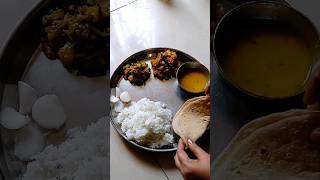 Lunch thali special Chawal Dal Kaddu Ki sabji shohrts viral trending [upl. by Shiri385]