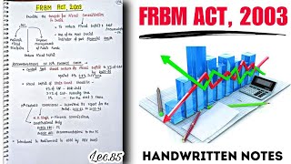 FRBM Act 2003 Part77  Indian Economy  Lec85  Handwritten notes  An Aspirant [upl. by Epotimet]