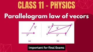 Parallelogram Law of vector addition  Class 11 Physics  Vectors [upl. by Frohne]