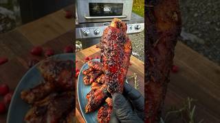 Cold turkey wings with sauce and cooking in nature [upl. by Netsrejk]