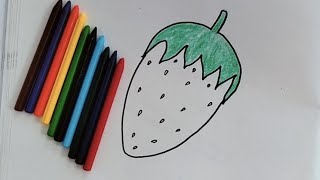 Strawberry Drawing  🍓 How To Draw Strawberry 🍓🍓 [upl. by Eetsim]