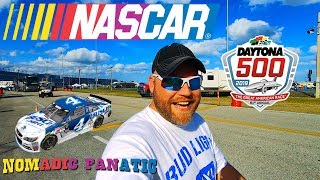 Camping INSIDE the Daytona 500 Nascar Track [upl. by Elvina718]