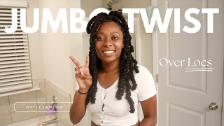 Effortless Jumbo Twist Over Locs Tutorial Master the Perfect Style locstyles [upl. by Nynahs]