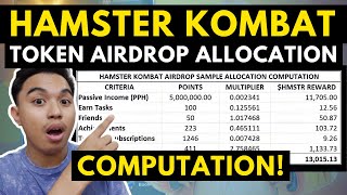 TOKEN AIRDROP ALLOCATION COMPUATION IN HAMSTER KOMBAT SEPTEMBER 26 AIRDROP ALLOCATION [upl. by Anivel]