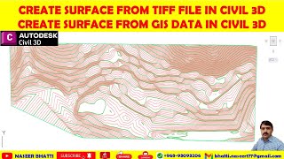 Surface from tiff file in civil 3d  Surface from GIS data in civil 3d  Tif Surface  GIS Surface [upl. by Yror]