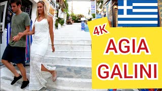 ⁴ᴷ Sunset walk  Agia Galini Crete Greece 🇬🇷 4K [upl. by Drofyar]