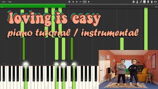 Loving Is Easy  Rex Orange County  Piano Tutorial  Cover  Instrumental  Karaoke [upl. by Mckee]