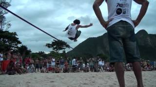 Niterói Open de Slackline  Final Profissional  Carlos Neto X Daniel Olho  010412 [upl. by Bruell]