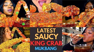 🔥🦀🦞SAUCIEST SEAFOOD MUKBANG ASMR KING CRAB MUKBANG  SAUCY SAUCE  MUKBANG COMPILATION🌶️🌊💦 [upl. by Segroeg]