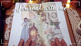 ASMR Journaling  Green Vintage Scrapbooking [upl. by Eshelman]