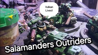 Marine paints Marines Warhammer 40k Salamanders Outriders Adeptus Astartes Vulkan Lives [upl. by Player]